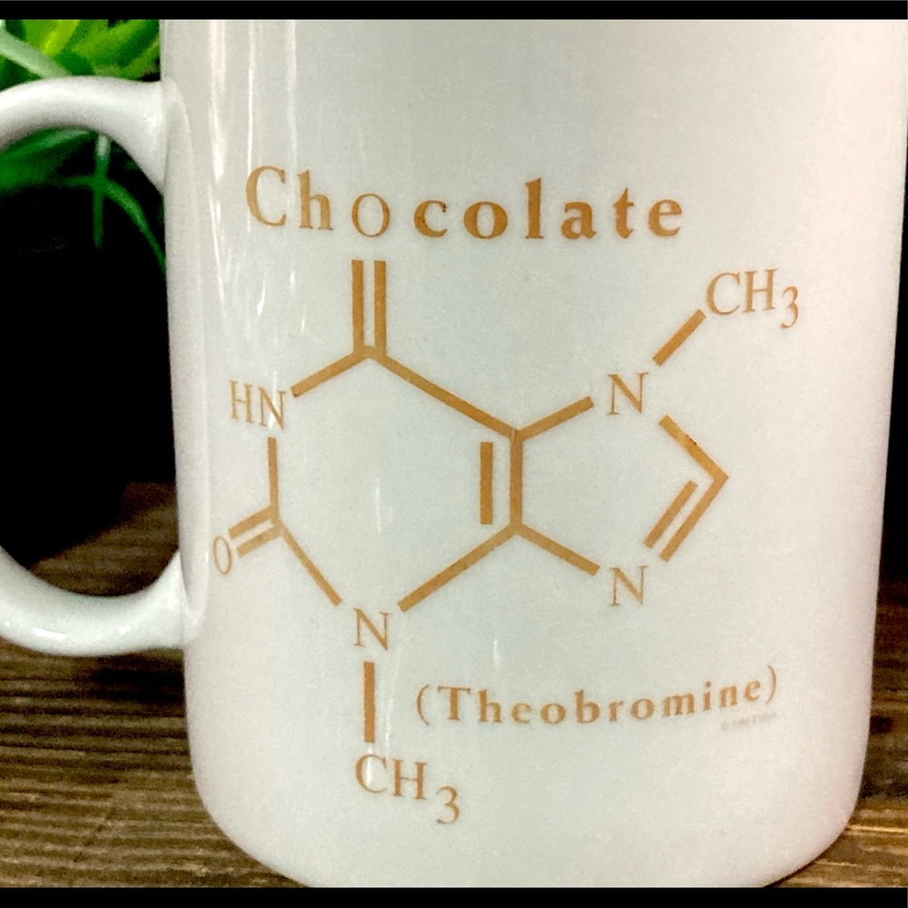Vintage Chocolate Molecule Ceramic Mug 1991
